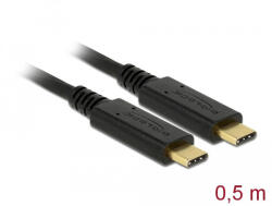 Delock USB 3.1 Gen 2 (10 Gbps) kábel Type-C a Type-C 0, 5 m PD 5 A E-Marker (85529) - flylite