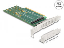 Delock PCI Express 4.0 x16 kártya - 4 x belső NVMe M. 2 Key M 110 mm - elágazás - alacsony profilú formatényező (90090) - flylite