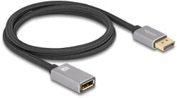 Delock DisplayPort bővítőkábel 8K 60 Hz 1 m szürke fém retesz nélküli (81079) (81079)