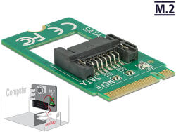 Delock Adapter, M. 2 aljzat B nyílással, csatlakozódugó > 7 tus SATA - formatényezo (2242) (62876) (62876)