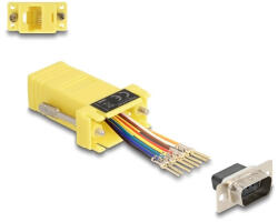 Delock D-Sub 9-tűs dugó RJ45 anya összekötő adapter sárga (67104) (67104)