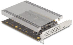 Delock PCI Express x16 kártya - 4 x belső NVMe M. 2 Key M hűtőbordával - elágazás (H x Sz 145 x 111 mm) (90210) (90210) - flylite