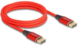 Delock DisplayPort kábel 16K 60 Hz 2 m piros fém (80632) - flylite