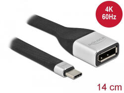 Delock FPC lapos csík kábel USB Type-C - DisplayPort (DP Alt Mode) 4K 60 Hz 14 cm (86934) (86934) - flylite