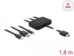 Delock USB-C , HDMI vagy mini DisplayPort 4K HDMI 1, 8 m adapterkábelhez (85830) (85830) - flylite