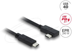 Delock Koaxiális USB 40 Gbps kábel ívelt bal / jobb USB PD 3.1 240 W 1 m (81710)