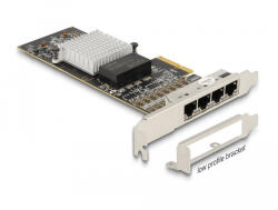 Delock PCI Express x4 kártya - 4 x RJ45 Gigabit LAN (88606) - flylite