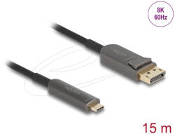 Delock Aktív optikai kábel USB Type-C DisplayPort, 8K 60 Hz, 40 Gbps, 15 m (81606)