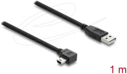 Delock USB 2.0 kábel A-típusú csatlakozódugó - Mini-B típusú csatlakozódugó, jobbra hajlítva, 1 m (81651) - flylite