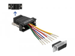 Delock Fekete D-Sub 15-tűs apa RJ45 anya összekötő adapter (66647) (66647)