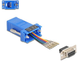 Delock D-Sub 9-tűs anya RJ12 anya összekötő adapter kék (67080) - flylite