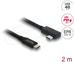 Delock Koaxiális USB 40 Gbps kábel ívelt bal / jobb USB PD 3.1 240 W 2 m (81711)