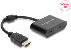 Delock Adapter HDMI-dugós csatlakozó - USB Type-C -csatlakozóhüvely (DP Alt Mode) 4K 60 Hz (63000) - flylite