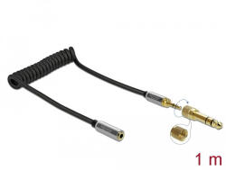 Delock Összecsavart kábelbővítmény 3, 5 mm 3 tűs Sztereo Jack apa Sztereo Jack anya 6, 35 mm csavar (85831) (85831)