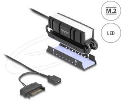 Delock M. 2 Hűtőborda SSD 2280-hoz RGB LED világítással (18460) - flylite