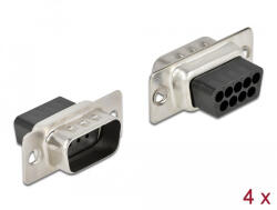 Delock D-Sub 9 tűs krimpelhető apa, fém 4 db. (66708) (66708)