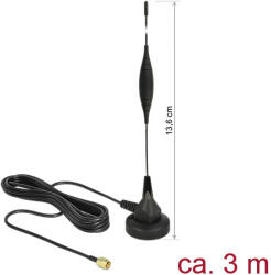 Delock GSM antenna SMA-dugó 5 dBi irányítatlan, rögzített, mágneses talppal és csatlakozókábellel (R (12422) (12422)