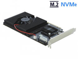 Delock PCI Express x8 / x16 kártya - 4 x belső NVMe M. 2 M-kulcs M-kulcs (90409)