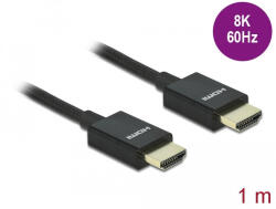 Delock Nagysebességű HDMI -kábel koax 48 Gbps 8K 60 Hz, fekete 1 m (85384) (85384) - flylite