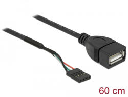 Delock USB 2.0-s csatlakozóhüvellyel ellátott kábel a 1 x USB 2.0 A-típusú csatlakozóhüvely, 60 cm (85671) (85671) - flylite