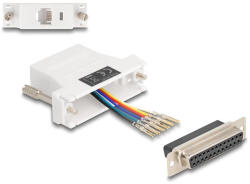 Delock D-Sub 25-tűs anya RJ12 anya összekötő adapter fehér (67098) (67098)