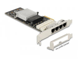 Delock PCI Express x4 Kártya - 4 x RJ45 Gigabit LAN porthoz Bypass (88610) (88610) - flylite