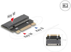 Delock M. 2 kulcs B+M apa - M. 2 kulcs M csatlakozó bővítmény adapter (64342) (64342)