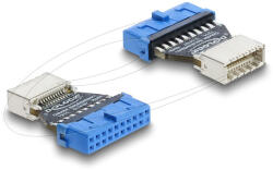 Delock Adapter USB 5 Gbps 20 tűs csatlakozó aljzat USB 5 Gbps E típusú B kulcsos aljzat (67344)