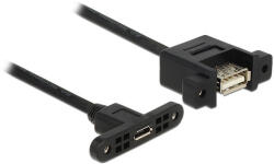 Delock kábel USB 2.0 Micro-B panelre szerelhető anya > anya USB 2.0 Type-A panelre szerelhető 25 cm (85109)