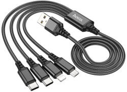 hoco. X76 4 az 1-ben szuper töltőkábel(Type-C+Type-C+iPhone+Micro) 1m (HC768650) - flylite
