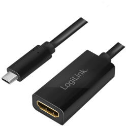 LogiLink USB 3.2 (Gen 2) adapter, C/M HDMI A/F-re, 4K/60Hz, fekete, 0, 15m (UA0380)
