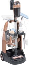 Smoby Cărucior de curățenie cu aspirator vertical cu sunete Rowenta Trolley Upright Hoover Smoby cu mătură mop și 10 accesorii de la 3 ani (SM330326W)