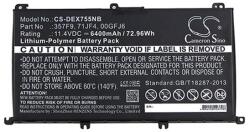 Cameron Sino Li-Polymer Akkumulátor 11.4v/6400mah, Dell 00gfj6 Kompatibilis, Fekete