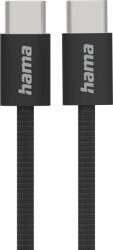 Hama Кабел за зареждане "Fabric", USB-C - USB-C, 1 m, Nylon, черен (HAMA-195002) - cybertrade