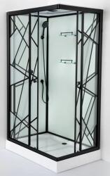Sanotechnik Cabina de dus completa, negru, 120x80x215cm (TM3008)