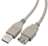 Gigapack Kábel hosszabbító (USB - USB, törésgátló, 180cm) VILÁGOSSZÜRKE (33045)