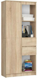 AKORD CLP R15 80 cm regál laminált sonoma tölgy 1 ajtós 2 fiókos (REGAR151D2SZSONPK)