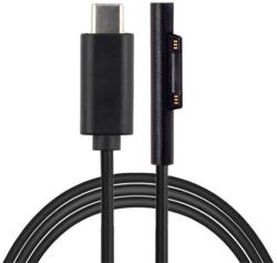 Gigapack Töltőkábel (USB 3.1 - Type-C, 65 - 85W, Beépített Pd Emulátor, 180Cm) Microsoft Surface Pro 3/4/5/6 Fekete