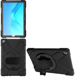 Gigapack Huawei Mediapad M5 10.8 Wifi Gigapack Defender Műanyag Telefonvédő Ütésállóság, 360° + Kézpánt, Fekete