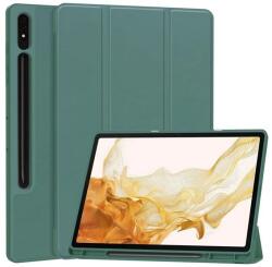 Gigapack Samsung Tab S10 Plus Lte Gigapack Tok Álló, Bőr Hatású Aktív Flip, Ceruza Tartó, Sötétzöld