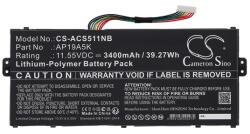Cameron Sino Li-Polymer Akkumulátor 11.55v / 3400mah, Acer Ap19a5k Kompatibilis, Fekete