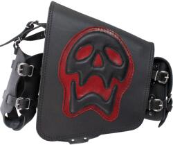 RSA Geantă de motocicletă din piele RSA S493 Skull HD Softail negru-roșu (SKWS493)