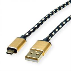 Roline Cablu micro USB-B reversibil la USB 2.0 GOLD T-T 1.8m, Roline 11.02. 8820* (11.02.8820-10)