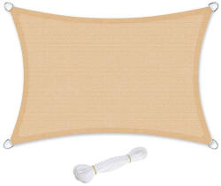 SONGMICS Premium HDPE Napvitorla 3x5m Homokszín UV-védelemmel (EUZ-GSS35EYV1)