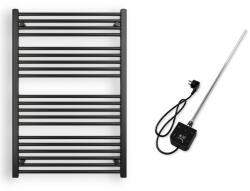  Törölközőszárító radiátor elektromos fűtőpatronnal 75 x 110 cm - Nero Italia AF05-600W (fekete)