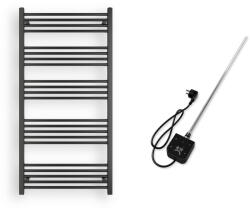  Törölközőszárító radiátor elektromos fűtőpatronnal 75 x 150 cm - Nero Italia AF05-600W (fekete)