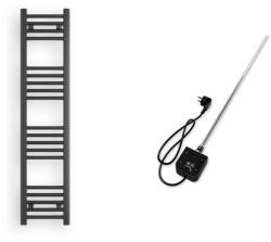  Törölközőszárító radiátor elektromos fűtőpatronnal 30 x 130 cm - Nero Italia AF-05-400W (fekete)