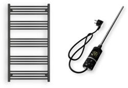  Törölközőszárító radiátor elektromos fűtőpatronnal 75 x 140 cm - Nero Italia C-600W (fekete)