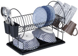 Relaxdays Fekete 2 szintes Edényszárító 10045818_46