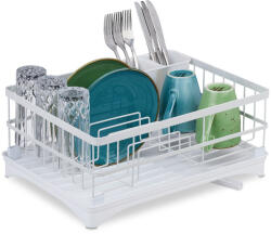 Relaxdays Fehér edényszárító leeresztővel 10045826_49